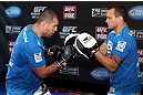 LOS ANGELES - AUGUST 01:  Mauricio "Shogun" Rua works out for the media during the UFC on FOX open workouts at the J.W. Marriott on August 1, 2012 in Los Angeles, California. (Photo by Josh Hedges/Zuffa LLC/Zuffa LLC via Getty Images)