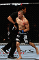 LOS ANGELES, CA - AUGUST 04:  John Moraga celebrates after knocking out Ulysses Gomez in the first round during the UFC on FOX event at Staples Center on August 4, 2012 in Los Angeles, California.  (Photo by Josh Hedges/Zuffa LLC via Getty Images)