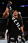 LOS ANGELES, CA - AUGUST 04:  John Moraga celebrates winning his flyweight bout after knocking out Ulysses Gomez in the first round during the UFC on FOX event at Staples Center on August 4, 2012 in Los Angeles, California.  (Photo by Josh Hedges/Zuffa LLC via Getty Images)