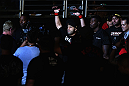 LOS ANGELES, CA - AUGUST 04:  Manny Gamburyan is introduced before taking on Michihiro Omigawa during the UFC on FOX event at Staples Center on August 4, 2012 in Los Angeles, California. (Photo by Josh Hedges/Zuffa LLC via Getty Images)