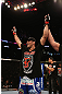 LOS ANGELES, CA - AUGUST 04:  Phil De Fries celebrates his win over Oli Thompson by way of tap out during the UFC on FOX at Staples Center on August 4, 2012 in Los Angeles, California.  (Photo by Josh Hedges/Zuffa LLC via Getty Images)