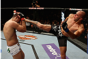LOS ANGELES, CA - AUGUST 04:  Brandon Vera (R) kicks Shogun Rua (L) in their light heavyweight bout during the UFC on FOX at Staples Center on August 4, 2012 in Los Angeles, California. Rua defeated Vera by way of TKO in the fourth round.  (Photo by Josh Hedges/Zuffa LLC/Zuffa LLC via Getty Images)