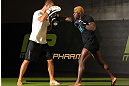 DENVER, CO - AUGUST 08:  Melvin Guillard works out for the media during the UFC 150 open workouts at the Muscle Pharm Sports Science Center on August 8, 2012 in Denver, Colorado. (Photo by Josh Hedges/Zuffa LLC/Zuffa LLC via Getty Images)