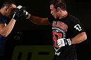 DENVER, CO - AUGUST 08:  Jake Shields works out for the media during the UFC 150 open workouts at the Muscle Pharm Sports Science Center on August 8, 2012 in Denver, Colorado. (Photo by Josh Hedges/Zuffa LLC/Zuffa LLC via Getty Images)