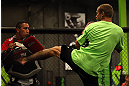 DENVER, CO - AUGUST 08:  Donald "Cowboy" Cerrone works out for the media during the UFC 150 open workouts at the Muscle Pharm Sports Science Center on August 8, 2012 in Denver, Colorado. (Photo by Josh Hedges/Zuffa LLC/Zuffa LLC via Getty Images)