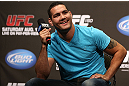 DENVER, CO - AUGUST 10:  Chris Weidman interacts with fans during a Q&A session before the UFC 150 weigh in at Pepsi Center on August 10, 2012 in Denver, Colorado. (Photo by Josh Hedges/Zuffa LLC/Zuffa LLC via Getty Images)