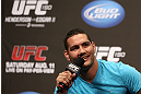 DENVER, CO - AUGUST 10:  Chris Weidman interacts with fans during a Q&A session before the UFC 150 weigh in at Pepsi Center on August 10, 2012 in Denver, Colorado. (Photo by Josh Hedges/Zuffa LLC/Zuffa LLC via Getty Images)
