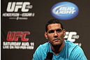 DENVER, CO - AUGUST 10:  Chris Weidman interacts with fans during a Q&A session before the UFC 150 weigh in at Pepsi Center on August 10, 2012 in Denver, Colorado. (Photo by Josh Hedges/Zuffa LLC/Zuffa LLC via Getty Images)