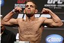 DENVER, CO - AUGUST 10:  Nik Lentz makes weight during the UFC 150 weigh in at Pepsi Center on August 10, 2012 in Denver, Colorado. (Photo by Josh Hedges/Zuffa LLC/Zuffa LLC via Getty Images)