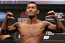 DENVER, CO - AUGUST 10:  Yushin Okami makes weight during the UFC 150 weigh in at Pepsi Center on August 10, 2012 in Denver, Colorado. (Photo by Josh Hedges/Zuffa LLC/Zuffa LLC via Getty Images)
