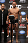 DENVER, CO - AUGUST 10:  Frankie Edgar makes weight during the UFC 150 weigh in at Pepsi Center on August 10, 2012 in Denver, Colorado. (Photo by Josh Hedges/Zuffa LLC/Zuffa LLC via Getty Images)