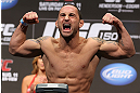 DENVER, CO - AUGUST 10:  Frankie Edgar makes weight during the UFC 150 weigh in at Pepsi Center on August 10, 2012 in Denver, Colorado. (Photo by Josh Hedges/Zuffa LLC/Zuffa LLC via Getty Images)