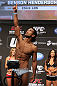 DENVER, CO - AUGUST 10:  Benson Henderson makes weight during the UFC 150 weigh in at Pepsi Center on August 10, 2012 in Denver, Colorado. (Photo by Josh Hedges/Zuffa LLC/Zuffa LLC via Getty Images)
