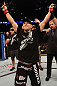 DENVER, CO - AUGUST 11:  Nik Lentz reacts after defeating Eiji Mitsuoka during their featherweight bout at UFC 150 inside Pepsi Center on August 11, 2012 in Denver, Colorado. (Photo by Nick Laham/Zuffa LLC/Zuffa LLC via Getty Images)