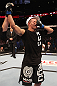 DENVER, CO - AUGUST 11:  Chico Camus reacts after defeating Dustin Pague by decision at UFC 150 inside Pepsi Center on August 11, 2012 in Denver, Colorado. (Photo by Nick Laham/Zuffa LLC/Zuffa LLC via Getty Images)