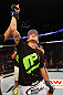 DENVER, CO - AUGUST 11:  Erik Perez reacts after knocking out Ken Stone during their bantamweight bout at UFC 150 inside Pepsi Center on August 11, 2012 in Denver, Colorado. (Photo by Nick Laham/Zuffa LLC/Zuffa LLC via Getty Images)