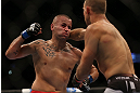 DENVER, CO - AUGUST 11:  (R-L) Jared Hamman punches Michael Kuiper during their middleweight bout at UFC 150 inside Pepsi Center on August 11, 2012 in Denver, Colorado. (Photo by Josh Hedges/Zuffa LLC/Zuffa LLC via Getty Images)