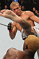 DENVER, CO - AUGUST 11:  (L-R) Donald "Cowboy" Cerrone kicks Melvin Guillard during their lightweight bout at UFC 150 inside Pepsi Center on August 11, 2012 in Denver, Colorado. (Photo by Josh Hedges/Zuffa LLC/Zuffa LLC via Getty Images)