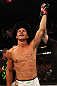 DENVER, CO - AUGUST 11:  Donald "Cowboy" Cerrone reacts after knocking out Melvin Guillard during their lightweight bout at UFC 150 inside Pepsi Center on August 11, 2012 in Denver, Colorado. (Photo by Nick Laham/Zuffa LLC/Zuffa LLC via Getty Images)