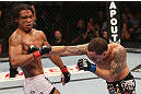 DENVER, CO - AUGUST 11:  (R-L) Frankie Edgar punches Benson Henderson during their lightweight championship bout at UFC 150 inside Pepsi Center on August 11, 2012 in Denver, Colorado. (Photo by Nick Laham/Zuffa LLC/Zuffa LLC via Getty Images)