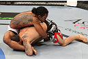 DENVER, CO - AUGUST 11:  (R-L) Frankie Edgar attempts to take down Frankie Edgar during their lightweight championship bout at UFC 150 inside Pepsi Center on August 11, 2012 in Denver, Colorado. (Photo by Nick Laham/Zuffa LLC/Zuffa LLC via Getty Images)