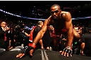 ATLANTA, GA - APRIL 21:  Jon Jones climbs into the octagon for his light heavyweight title bout with Rashad Evans for UFC 145 at Philips Arena on April 21, 2012 in Atlanta, Georgia.  (Photo by Al Bello/Zuffa LLC/Zuffa LLC via Getty Images)