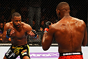 ATLANTA, GA - APRIL 21:  Jon Jones (R) fights Rashad Evans during their light heavyweight title bout for UFC 145 at Philips Arena on April 21, 2012 in Atlanta, Georgia.  (Photo by Al Bello/Zuffa LLC/Zuffa LLC via Getty Images) *** Local Caption *** Jon Jones; Rashad Evans