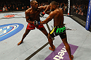 ATLANTA, GA - APRIL 21:  Jon Jones (L) fights Rashad Evans during their light heavyweight title bout for UFC 145 at Philips Arena on April 21, 2012 in Atlanta, Georgia.  (Photo by Al Bello/Zuffa LLC/Zuffa LLC via Getty Images) *** Local Caption *** Jon Jones; Rashad Evans