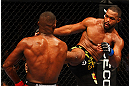 ATLANTA, GA - APRIL 21:  Jon Jones (L) fights Rashad Evans during their light heavyweight title bout for UFC 145 at Philips Arena on April 21, 2012 in Atlanta, Georgia.  (Photo by Al Bello/Zuffa LLC/Zuffa LLC via Getty Images) *** Local Caption *** Jon Jones; Rashad Evans