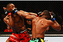 ATLANTA, GA - APRIL 21:  Jon Jones (L) fights Rashad Evans during their light heavyweight title bout for UFC 145 at Philips Arena on April 21, 2012 in Atlanta, Georgia.  (Photo by Al Bello/Zuffa LLC/Zuffa LLC via Getty Images) *** Local Caption *** Jon Jones; Rashad Evans