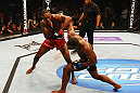 ATLANTA, GA - APRIL 21:  Jon Jones (L) fights Rashad Evans during their light heavyweight title bout for UFC 145 at Philips Arena on April 21, 2012 in Atlanta, Georgia.  (Photo by Al Bello/Zuffa LLC/Zuffa LLC via Getty Images) *** Local Caption *** Jon Jones; Rashad Evans