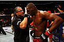 ATLANTA, GA - APRIL 21:  Jon Jones receives medical attention after defeating Rashad Evans by unanimous decision in their light heavyweight title bout for UFC 145 at Philips Arena on April 21, 2012 in Atlanta, Georgia.  (Photo by Al Bello/Zuffa LLC/Zuffa LLC via Getty Images)