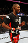 ATLANTA, GA - APRIL 21:  Jon Jones celebrates defeating Rashad Evans by unanimous decision in their light heavyweight title bout for UFC 145 at Philips Arena on April 21, 2012 in Atlanta, Georgia.  (Photo by Al Bello/Zuffa LLC/Zuffa LLC via Getty Images) *** Local Caption *** Jon Jones