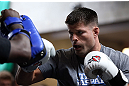 TORONTO, CANADA - SEPTEMBER 19:  Brian Stann works out for fans and media during the UFC 152 open workouts at Xtreme Couture Gym on September 19, 2012 in Toronto, Ontario, Canada.  (Photo by Josh Hedges/Zuffa LLC/Zuffa LLC via Getty Images)