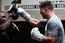 TORONTO, CANADA - SEPTEMBER 19:  Brian Stann works out for fans and media during the UFC 152 open workouts at Xtreme Couture Gym on September 19, 2012 in Toronto, Ontario, Canada.  (Photo by Josh Hedges/Zuffa LLC/Zuffa LLC via Getty Images)