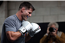 TORONTO, CANADA - SEPTEMBER 19:  Brian Stann works out for fans and media during the UFC 152 open workouts at Xtreme Couture Gym on September 19, 2012 in Toronto, Ontario, Canada.  (Photo by Josh Hedges/Zuffa LLC/Zuffa LLC via Getty Images)