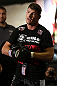 TORONTO, CANADA - SEPTEMBER 19:   Michael Bisping works out for fans and media during the UFC 152 open workouts at Xtreme Couture Gym on September 19, 2012 in Toronto, Ontario, Canada.  (Photo by Josh Hedges/Zuffa LLC/Zuffa LLC via Getty Images)