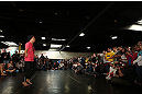 TORONTO, CANADA - SEPTEMBER 19:   Joseph Benavidez works out for fans and media during the UFC 152 open workouts at Xtreme Couture Gym on September 19, 2012 in Toronto, Ontario, Canada.  (Photo by Josh Hedges/Zuffa LLC/Zuffa LLC via Getty Images)