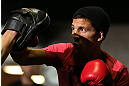 TORONTO, CANADA - SEPTEMBER 19:   Joseph Benavidez works out for fans and media during the UFC 152 open workouts at Xtreme Couture Gym on September 19, 2012 in Toronto, Ontario, Canada.  (Photo by Josh Hedges/Zuffa LLC/Zuffa LLC via Getty Images)