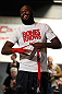 TORONTO, CANADA - SEPTEMBER 19:   Jon "Bones" Jones works out for fans and media during the UFC 152 open workouts at Xtreme Couture Gym on September 19, 2012 in Toronto, Ontario, Canada.  (Photo by Josh Hedges/Zuffa LLC/Zuffa LLC via Getty Images)