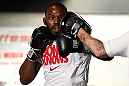 TORONTO, CANADA - SEPTEMBER 19:   Jon "Bones" Jones works out for fans and media during the UFC 152 open workouts at Xtreme Couture Gym on September 19, 2012 in Toronto, Ontario, Canada.  (Photo by Josh Hedges/Zuffa LLC/Zuffa LLC via Getty Images)