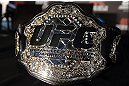 TORONTO, CANADA - SEPTEMBER 20: The UFC light heavyweight championship belt is seen during the UFC 152 pre-fight press conference at Real Sports Bar and Grill on September 20, 2012 in Toronto, Ontario, Canada. (Photo by Josh Hedges/Zuffa LLC/Zuffa LLC via Getty Images)
