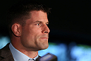TORONTO, CANADA - SEPTEMBER 20: Brian Stann interacts with media during the UFC 152 pre-fight press conference at Real Sports Bar and Grill on September 20, 2012 in Toronto, Ontario, Canada. (Photo by Josh Hedges/Zuffa LLC/Zuffa LLC via Getty Images)