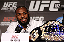TORONTO, CANADA - SEPTEMBER 20: Jon ''Bones'' Jones interacts with media during the UFC 152 pre-fight press conference at Real Sports Bar and Grill on September 20, 2012 in Toronto, Ontario, Canada. (Photo by Josh Hedges/Zuffa LLC/Zuffa LLC via Getty Images)