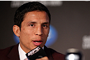 TORONTO, CANADA - SEPTEMBER 20: Joseph Benavidez interacts with media during the UFC 152 pre-fight press conference at Real Sports Bar and Grill on September 20, 2012 in Toronto, Ontario, Canada. (Photo by Josh Hedges/Zuffa LLC/Zuffa LLC via Getty Images)