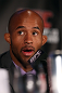 TORONTO, CANADA - SEPTEMBER 20: Demetrious Johnson interacts with media during the UFC 152 pre-fight press conference at Real Sports Bar and Grill on September 20, 2012 in Toronto, Ontario, Canada. (Photo by Josh Hedges/Zuffa LLC/Zuffa LLC via Getty Images)