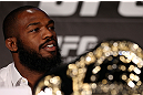 TORONTO, CANADA - SEPTEMBER 20: Jon ''Bones'' Jones interacts with media during the UFC 152 pre-fight press conference at Real Sports Bar and Grill on September 20, 2012 in Toronto, Ontario, Canada. (Photo by Josh Hedges/Zuffa LLC/Zuffa LLC via Getty Images)