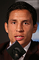 TORONTO, CANADA - SEPTEMBER 20: Joseph Benavidez interacts with media during the UFC 152 pre-fight press conference at Real Sports Bar and Grill on September 20, 2012 in Toronto, Ontario, Canada. (Photo by Josh Hedges/Zuffa LLC/Zuffa LLC via Getty Images)