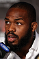 TORONTO, CANADA - SEPTEMBER 20: Jon ''Bones'' Jones interacts with media during the UFC 152 pre-fight press conference at Real Sports Bar and Grill on September 20, 2012 in Toronto, Ontario, Canada. (Photo by Josh Hedges/Zuffa LLC/Zuffa LLC via Getty Images)