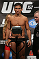 TORONTO, CANADA - SEPTEMBER 21: Joseph Benavidez weighs in during the UFC 152 weigh in at Mattamy Athletic Centre at the Gardens on September 21, 2012 in Toronto, Ontario, Canada. (Photo by Josh Hedges/Zuffa LLC/Zuffa LLC via Getty Images)